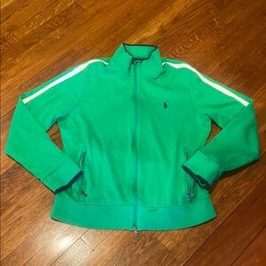 Polo by Ralph Lauren Green Track Jacket with Sporty Stripes